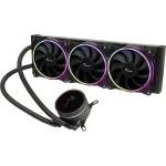 Vandens au&scaron;intuvas INTER-TECH LC-360 RGB &mdash; 12 cm ventiliatorius, hidraulinis guolis, juodas