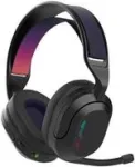 Jlab Nightfall Belaidės žaidimų ausinės Juodos Dvigubas belaidis ry&scaron;ys per USB arba Bluetooth, sukamas mikrofonas, iki 70 val. baterijos veikimo laikas