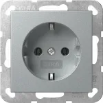 Gira SCHUKO ki&scaron;tukinis lizdas System 55 F Alu 418826 &ndash; įleidžiamas apsauginis įžeminimo lizdas
