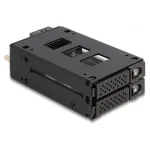 Delock - Mobiles Speicher-Rack - schmaler Schacht - 5,25 bis 2 x 2,5 (13,3 cm bis 2 x 6,4 cm) - Schwarz (47019)
