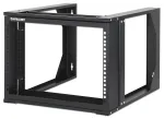 Intellinet 716178 19 colių (48,3 cm) sieninė atvira rėminė tinklo spinta, 6U, dviejų stulpų, juoda RAL 9004