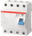 ABB liekamosios srovės jungiklis F204 A-63/0.03 L N jungtys F204A-63/0.03 L (2CSF204123R1630)