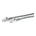 METZ CONNECT - Jungiamasis kabelis - RJ-45 (M) į RJ-45 (M) - 30 cm - 6,3 mm - S/FTP - CAT 6a - IEEE 802.3an - Ekranuotas, be halogenų, su apsauga nuo užkabinimo, vytas - Pilka