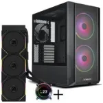Lian Li LANCOOL 216 korpusas + HYDROSHIFT II LCD-C 360TL AiO rinkinys - juodas