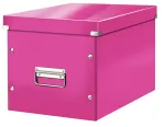 Leitz Box Click & Store WOW Cube Large Storage Box, Fuchsia, 320x360x310 mm