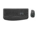 Logitech Signature Comfort Plus Combo MK880 for Business &ndash; belaidis klaviatūros ir pelės rinkinys, pilno dydžio, su LED baterijos indikatoriumi, USB-C, Bluetooth LE, QWERTZ, voki&scaron;kas, grafito spalvos