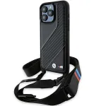 BMW BMHCP15L23PSCCK iPhone 15 Pro 6.1 Black Hardcase M Edition Carbon Stripe & Strap