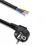Qoltec maitinimo laidas su kampuotu SCHUKO CEE 7/7 ki&scaron;tuku, vario laidininkai 3x1,50 mm&sup2;, 5 m, juodas