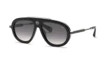 PHILIPP PLEIN SPP151V57700Y Vyrų Akiniai nuo Saulės &ndash; Juodas Acetatinis Rėmas, Pilki Polikarbonatiniai Lę&scaron;iai, 57 mm