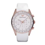 ARMANI AR5979 Unisex Quartz Chronograph Watch 43mm Stainless Steel Black Dial