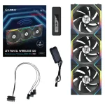 Lian Li UNI FAN SL-INF Wireless 120mm Reverse Blade ARGB korpuso ventiliatoriai 3 vnt. juodi