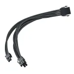 SilverStone PP07E - Spannungsversorgungs-Verl&auml;ngerungskabel - 8-poliger PCIe Power (6+2) (M) zu 8-poliger PCIe Power (W) - 30 cm - Schwarz (SST-PP07E-