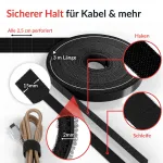 Label-The-Cable LTC RIP STRAP, lipnusis dirželis su kabliukais ir kilpomis, juodas, 3 m (LTC 1410-3)