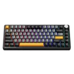 MACHENIKE K600-B82W 75% belaidė mechaninė žaidimų klaviatūra, 82 klavi&scaron;ai, Gateron Silver jungikliai, RGB, PBT klavi&scaron;ai, kar&scaron;tai keičiama, juoda