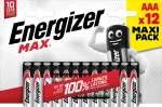 Energizer MAX AAA &scaron;arminės baterijos, 1,5 V, 12 vnt. pakelis