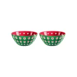 Guzzini Le Murrine 2 dublių rinkinys 12 cm smaragdo žalia/balta/raudona