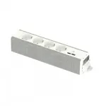 SCHNEIDER ELECTRIC UNICA SYSTEM+ 4x Schuko lizdų modulis su USB-A/USB-C įkrovimu, baltas/pilkas