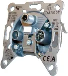 TRIAX EDA302F 3 krypčių antenos galinė rozetė, 2 dB slopinimas, TV/Radio/SAT, įleidžiama, lieto metalo 306121