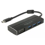 DeLOCK 63932 USB 3.2 Gen 1 Type-C dokinimo stotelė ne&scaron;iojamam kompiuteriui, juoda