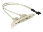 Slotbracket 1x vidinis USB 5 kai&scaron;čių į 2x USB 2.0 i&scaron;orinis DeLOCK 71000