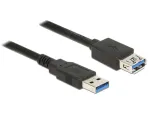 Delock ilginimo kabelis USB 3.0 - USB Type A (ki&scaron;tukas) į USB Type A (lizdas) - 3,0 m - juodas (85057)