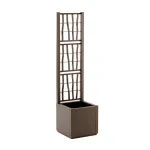 STEFANPLAST Ethica kvadratine gėlių dėžė su integruota atrama 36x36x140 cm ruda