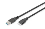 ASSMANN SuperSpeed USB 3.0 laidas, USB A ki&scaron;tukas Micro USB B ki&scaron;tukas, Cu AWG 28, 2x ekranuotas, ilgis 1,0 m (AK-300116-010-S)