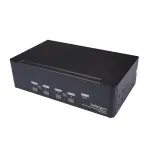 StarTech.com 4 prievadų dvigubas DisplayPort KVM jungiklis - 4K 60Hz, 3840 x 2160 pikseliai, 4K Ultra HD, montavimas į stelažą, 18 W, 2U, juodas