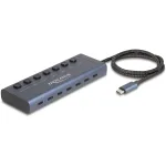 DeLOCK 63410 USB 3.2 Gen 1 Type-C 7 prievadų USB-C &scaron;akotuvas, mėlynas, 5000 Mbit/s