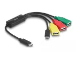DeLOCK 4 prievadų USB 2.0 kabelinis &scaron;akotuvas USB Type-C į 3&times; USB-A moteri&scaron;ka + 1&times; USB-C vyri&scaron;ka