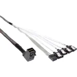 InLine Mini SAS HD kabelis SFF-8643 lenktas į 4x SATA + Sideband 0,5 m
