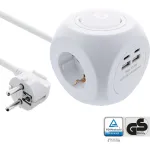 InLine įkrovimo kubas InLine 16499A 3x ki&scaron;tukinis lizdas 2x USB-C 2x USB-A baltas 2 m