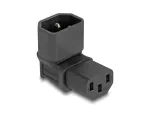 DeLOCK tinklo adapteris IEC 60320 C14 į C13 ki&scaron;tukinis lizdas 10 A 90&deg; juodas 80472