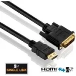 Purelink PureInstall PI3000 vaizdo laidas &ndash; Single Link &ndash; HDMI / DVI &ndash; DVI-D (M) į HDMI (M) &ndash; 2 m &ndash; triguba izoliacija &ndash; juoda