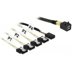 SAS kabelis DeLOCK 85732, Mini SAS HD SFF-8643 &ndash; 4&times; SATA 6 Gb/s, 1 m