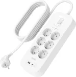 Apsauginis filtras Belkin SRB002VF2M-V2 &mdash; 6 lizdai, 2 m laidas, USB-C ir USB-A prievadai