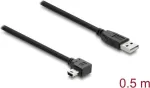 USB A į Mini-USB B laidas DELOCK 81650 &mdash; USB 2.0, 2 m, juodas