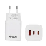 Įkroviklis EXTRA DIGITAL GaN 2x USB Type-C, USB Type-A: 65W, PPS