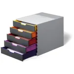 Durable VARICOLOR 5 stalčių dėžė, 5 stalčiai, įvairiaspalvė