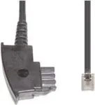 Telefono kabelis e+p T 44/3 3 m permatomas juodas