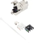 Keystone modulis Cat 6a Helos 08-10002 beįrankis RJ45 lizdas ekranuotoms ir neekranuotoms Cat6a sistemoms