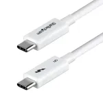 StarTech.com 1,5 pėdų (50 cm) Thunderbolt 5 kabelis, 80 Gbps / iki 120 Gbps, 240 W PD, 8K 60 Hz, sertifikuotas Thunderbolt kabelis, suderinamas su Thunderbolt 4 / USB4 / USB-C &ndash; baltas