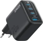 Anker Zolo 70W 4 prievadų įkroviklis 3x USB-C 1x USB-A GaN juodas