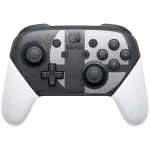Nintendo Switch Pro Controller Super Smash Bros. Ultimate Edition juoda, pilka, balta belaidis valdiklis su Bluetooth, analoginis / skaitmeninis, Nintendo Switch