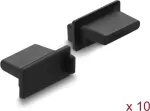Delock Dust Cover for USB Type-A Female Port, 10 Pieces, Silicone, Black (87490)