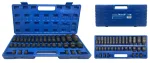 ADLER smūginių lizdų rinkinys 35 vnt., 1/2 inch pavara, 12 briaunų, trumpi ir ilgi, metriniai, Cr-Mo plienas, plastikiniame dėkle AD-35KD/12