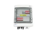 EMITER skirstomoji įranga su DCAC hermetiniu IP65 EMITTER, su DC vir&scaron;įtampių ribotuvu Dehn 1000V Type 2, 2 x PV String, 2 x MPPT // ir AC Dehn Type 2, 20A 3-Phase