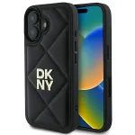 DKNY DKHCP16SPQDSLK Quilted Stack Logo Back Cover, skirta Apple iPhone 16 6,1 inch - juoda