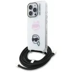 KARL LAGERFELD IML Crossbody Dėklas, skirtas iPhone 16 Pro Max, Baltas, Karl & Choupette Head Dizainas