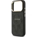 Guess 4G PU Classic Logo MagSafe Back Cover, skirtas Apple iPhone 17 Pro, juoda